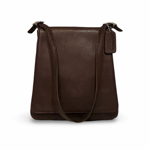 LIKE NEW! Coach Vintage Mahogany Brown Leather North South Slim Shoulder Bag - Picture 3 of 12